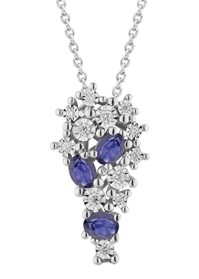 Collana Bliss Donna in Oro bianco Zaffiro blu 0.66 Ct 20114710 - 20114710